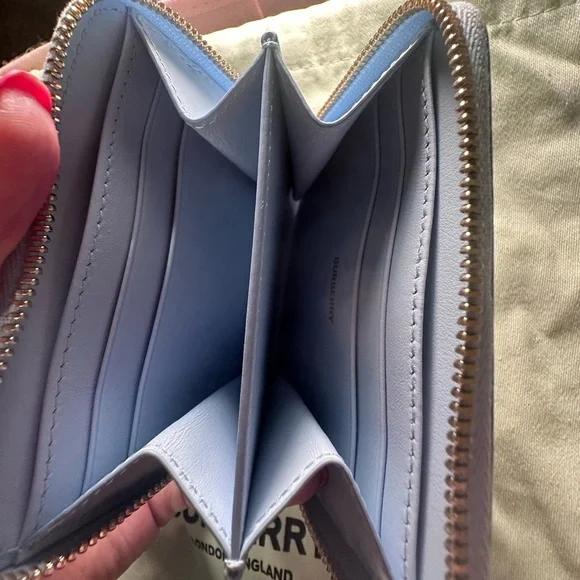 Burberry Blue Mini Zip Wallet - Picture 4 of 11
